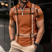 Elegant and Casual Polo Shirt with Check Pattern for Men