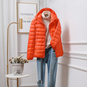 Women's Puffer Jacket - Lightweight and Hooded