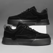 Men's Lace-Up Trainers - Platform Sole with Panel Details