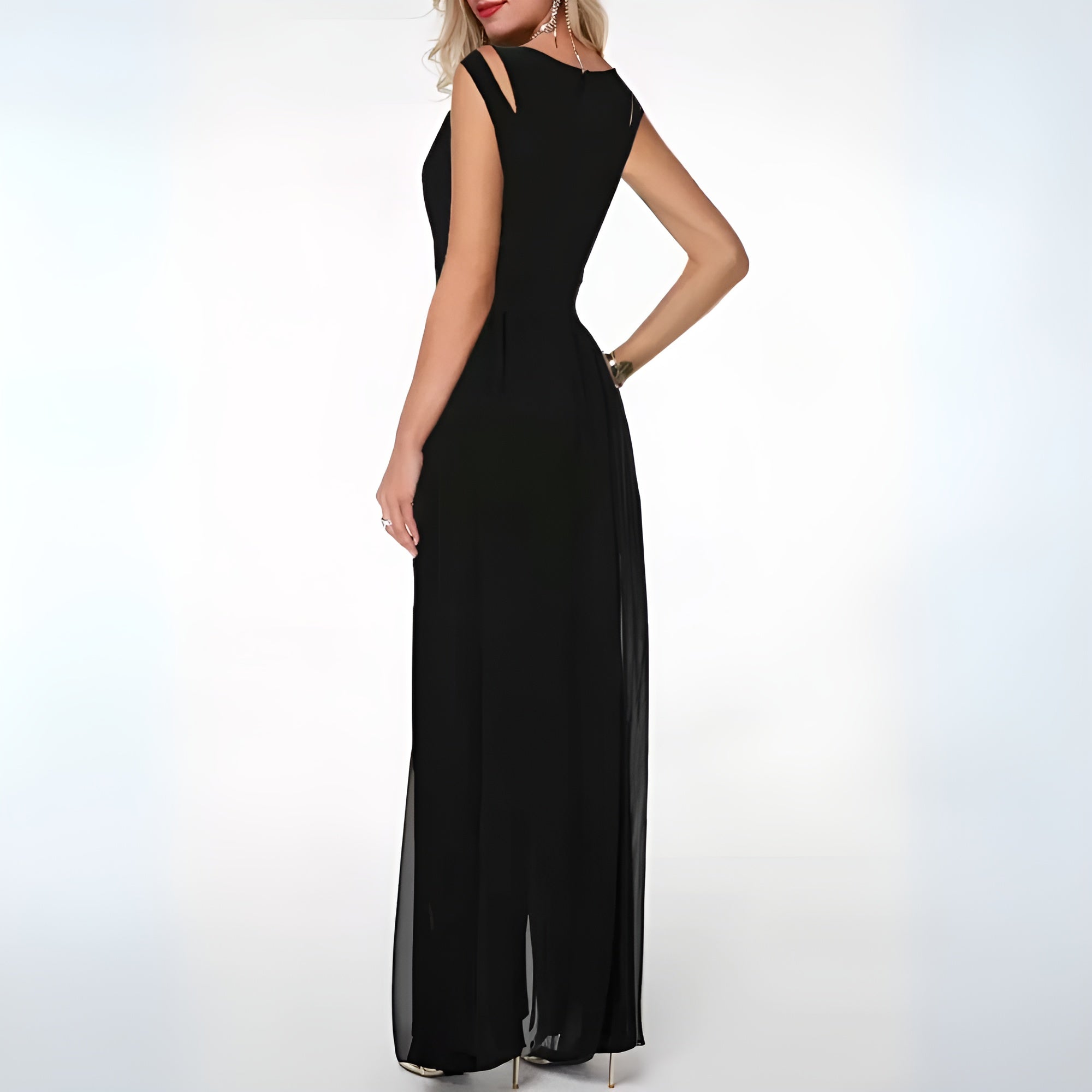 Women's Sleeveless Wide Leg Jumpsuit - Summer Casual Flowy Comfortable