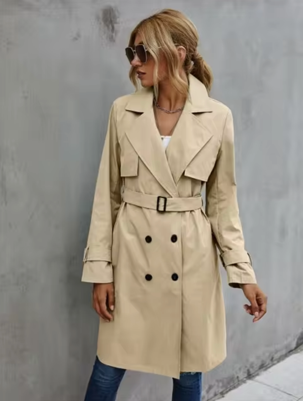 Women's Casual Long Trench Coat - Stylish & Warm