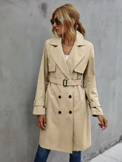 Women's Casual Long Trench Coat - Stylish & Warm