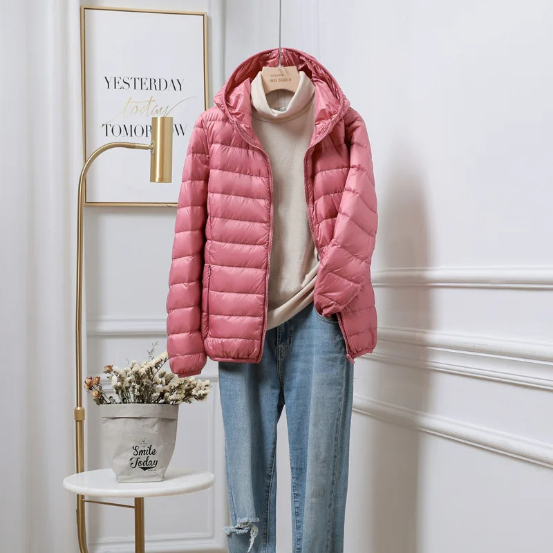 Women's Puffer Jacket - Lightweight and Hooded