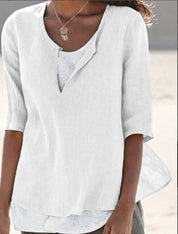 Women's Casual Layered Summer Blouse - Lightweight & Flowing