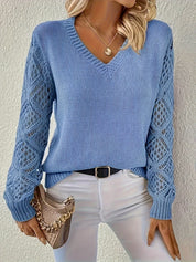 Chic V-Neck Sweater with Cut-Out Detail for Women | Katie