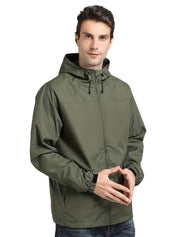 Men's Stylish Hooded Windbreaker - Waterproof Design