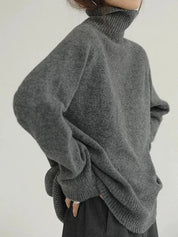 Women's Oversized Winter Jumper - Roll Neck and Drop Shoulder Fit