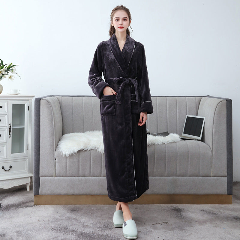 Unisex Dressing Gown - Full-Length with Shawl Collar