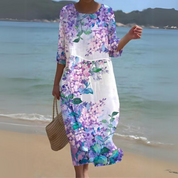 Elegant Floral Midi Dress for Women