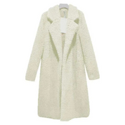 Women's Coat - Fuzzy Texture with Notch Lapel