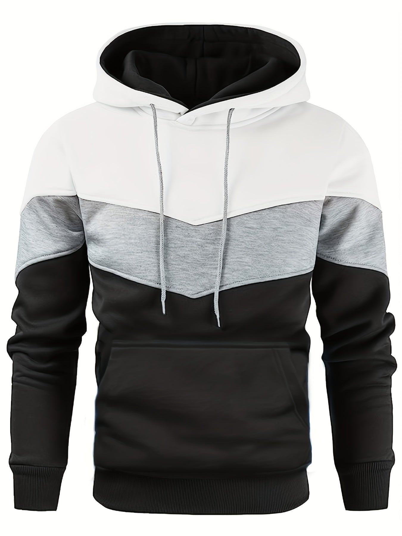 Men's Hoodie - Colour Block with Kangaroo Pocket