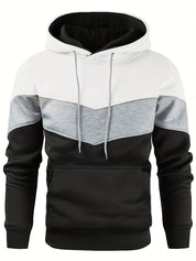Men's Hoodie - Colour Block with Kangaroo Pocket