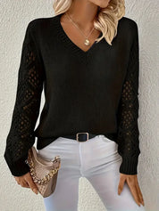 Chic V-Neck Sweater with Cut-Out Detail for Women | Katie