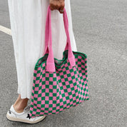 Women's Crocheted Tote Bag - Stylish Handmade Spacious Durable