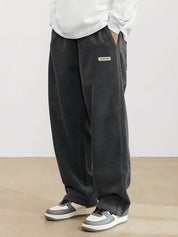 Men's Ribbed Trousers - Wide Leg and Straight Fit