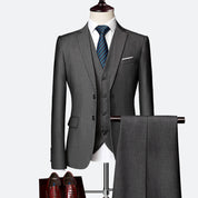 Elegant Slim Fit 3-Piece Wedding Suit Set for Men
