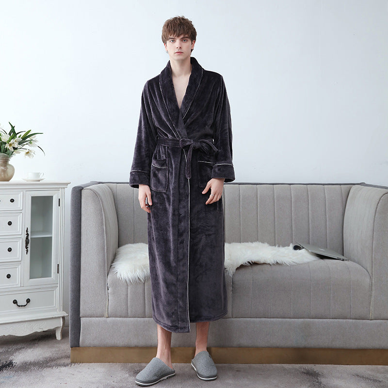 Unisex Dressing Gown - Full-Length with Shawl Collar