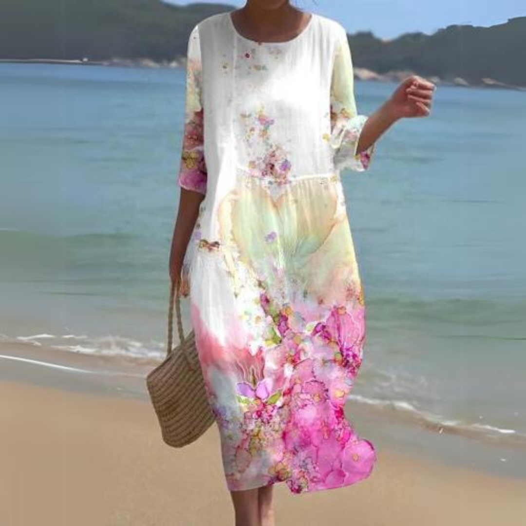 Elegant Floral Midi Dress for Women