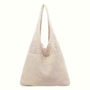 Women's Chic Boho Crocheted Beach Tote Bag - Versatile Summer Style