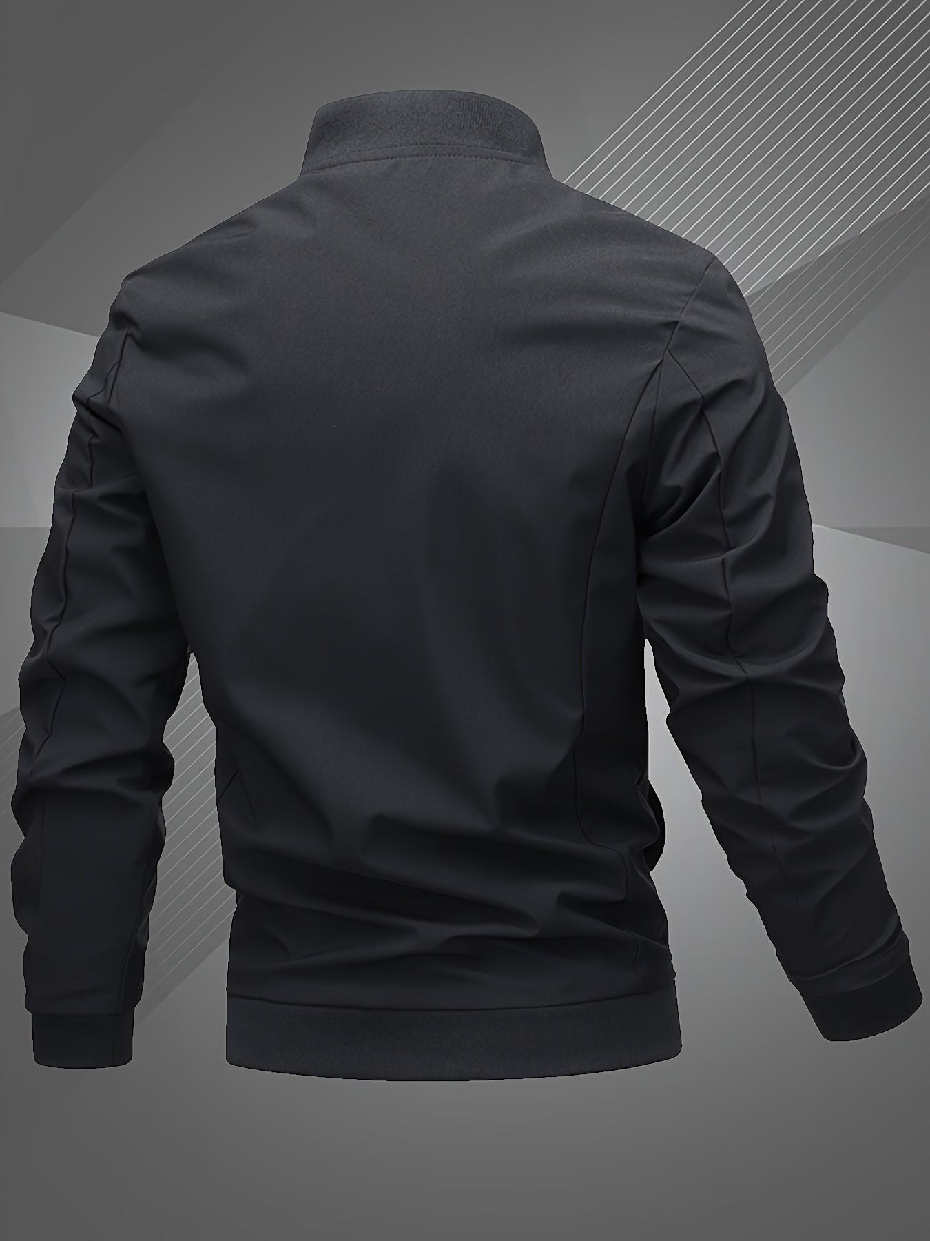 Letter Embroidered Bomber Jacket for Men | Zachary