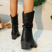 Women's Cowboy Boots - Stylish & Slip-On with Low Heel