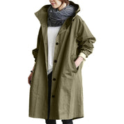 Women's Waterproof Long Jacket - Stylish Oversized Fit