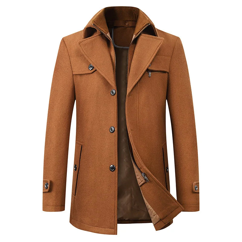 Men’s Coat – Lapel Neck with Internal Zip Closure