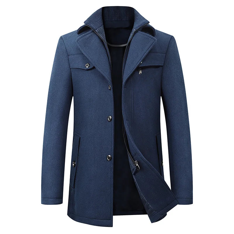Men’s Coat – Lapel Neck with Internal Zip Closure