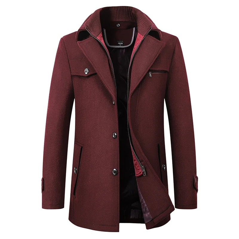Men’s Coat – Lapel Neck with Internal Zip Closure