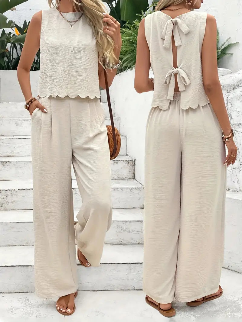 Stylish and Flowy Top and Trousers Set for Women