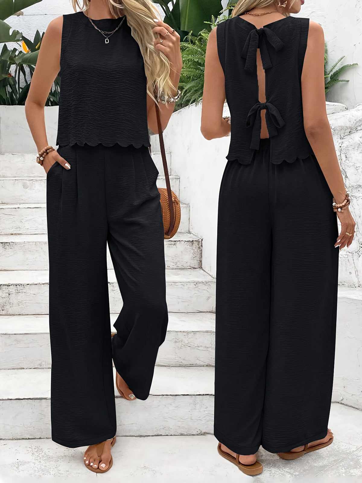 Stylish and Flowy Top and Trousers Set for Women