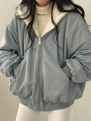 Women's Reversible Winter Jacket - Oversized Fit