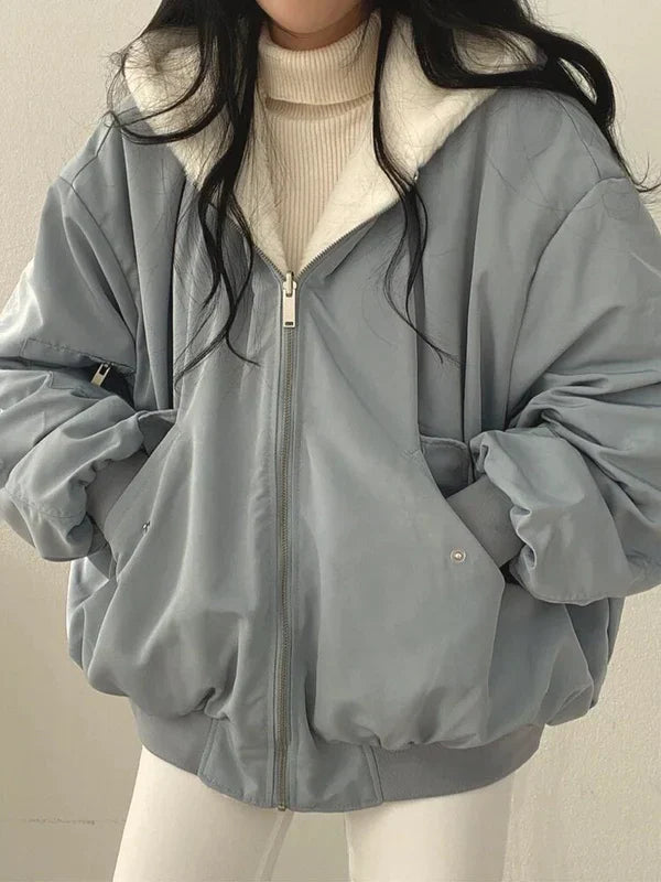 Women's Reversible Winter Jacket - Oversized Fit