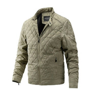 Men's Quilted Jacket - Zip Front & Stand-Up Collar