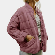 Women's Quilted Jacket - Stand-Up Collar & Zip Front