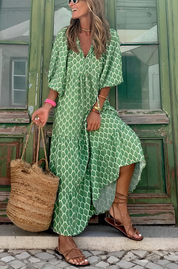 Bohemian V-Neck Dress for Women | Nora