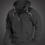 Men's Hoodie - Half-Zip Front with Drawstring Hood