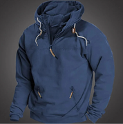 Men's Hoodie - Half-Zip Front with Drawstring Hood