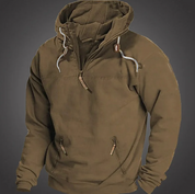 Men's Hoodie - Half-Zip Front with Drawstring Hood