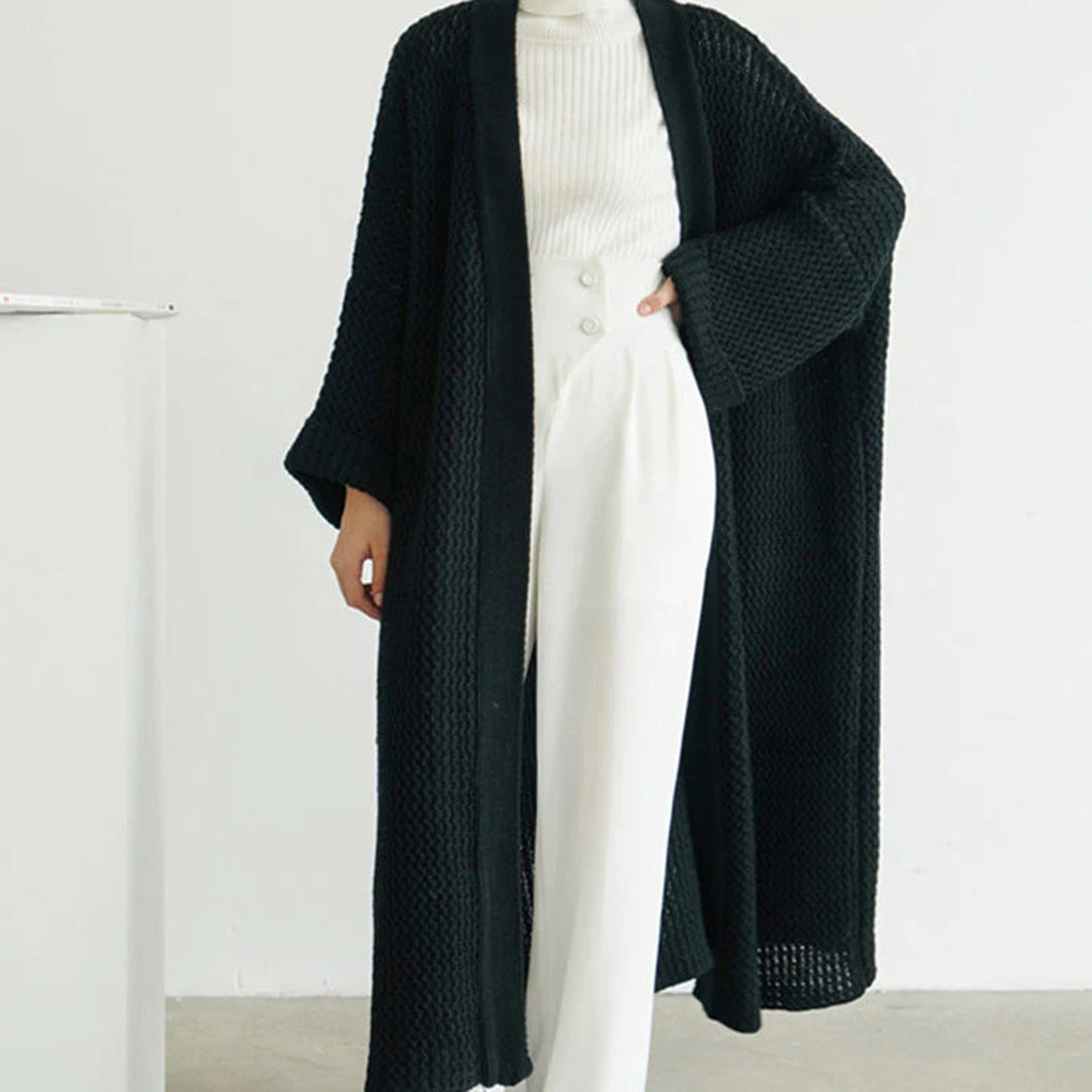 Women's Stylish Oversized Knit Cardigan - Long Layer