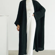 Women's Stylish Oversized Knit Cardigan - Long Layer