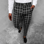 Men's Checkered Work Trousers - Slim Fit & Patterned