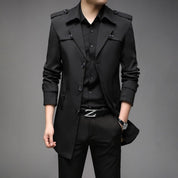 Men's Stylish Trench Coat - Waterproof & Windproof