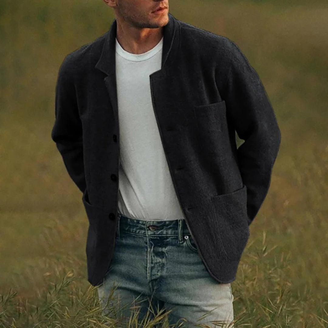 Men's Multi-Pocket Thermal Cardigan - Versatile Casual Formal Knit