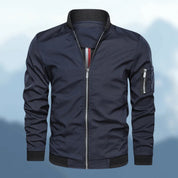 Men's Bomber Jacket - Zip Sleeve Pocket with Ribbed Trim