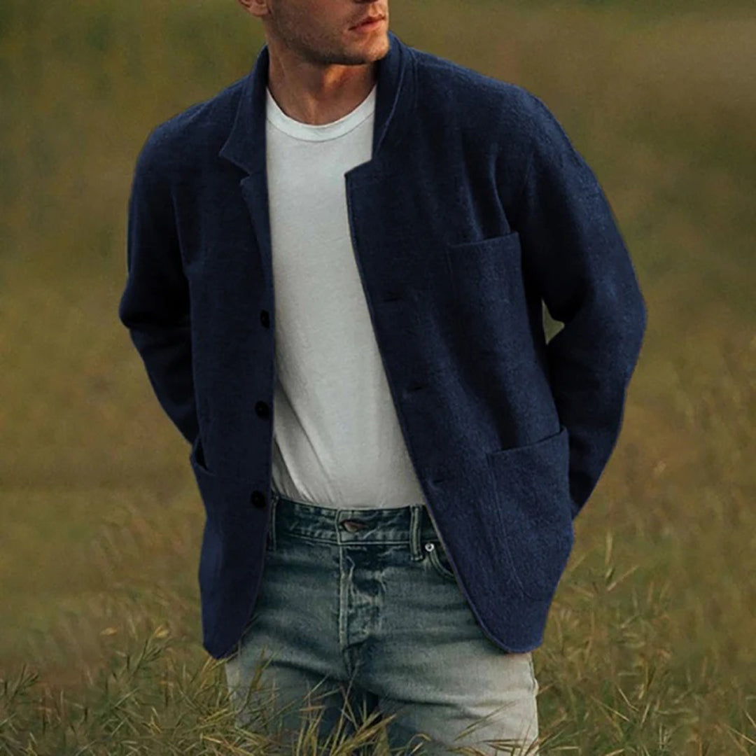 Men's Multi-Pocket Thermal Cardigan - Versatile Casual Formal Knit
