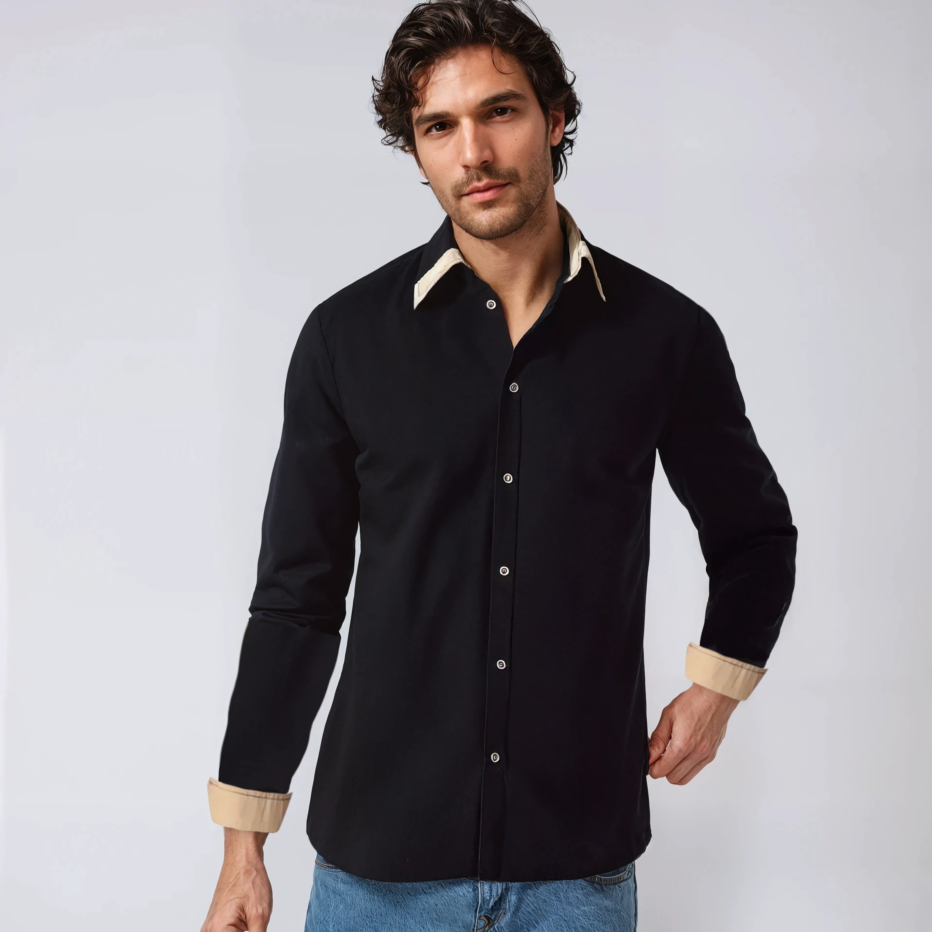 Men's Shirt - Contrasting Collar with Contrasting Cuffs