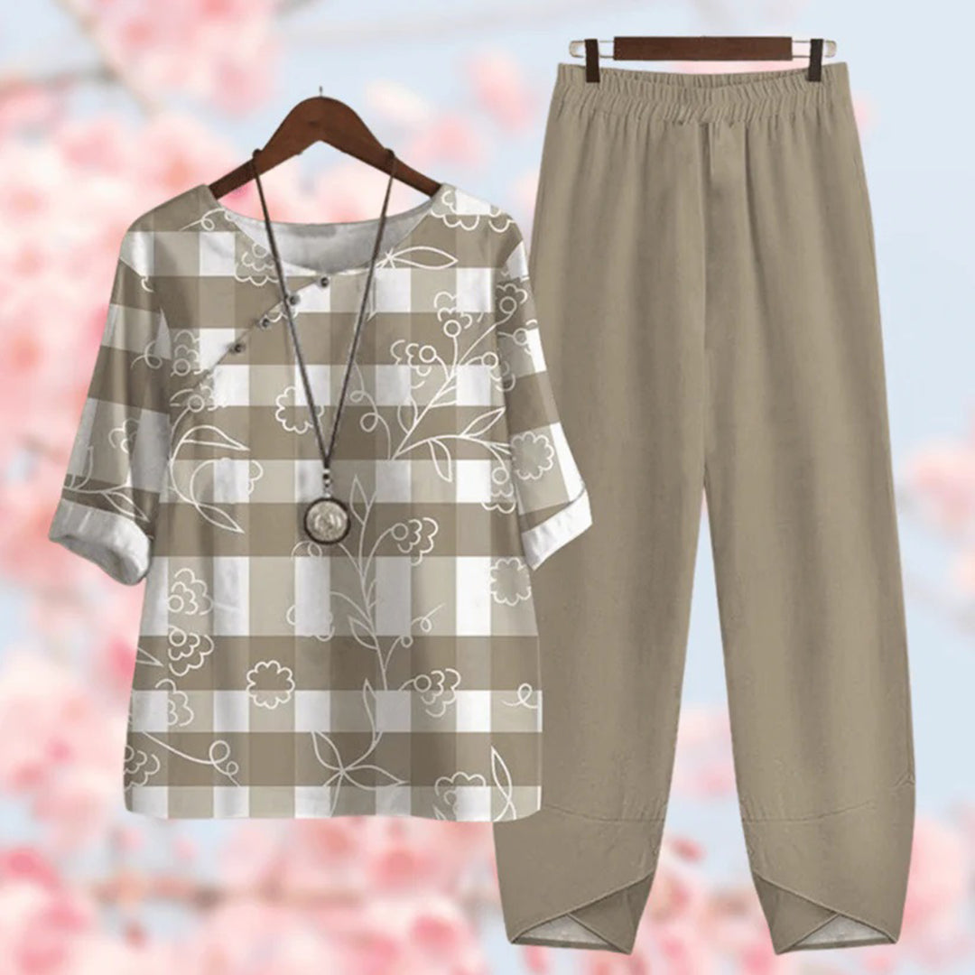 Casual and Modern Top and Trousers Set for Women