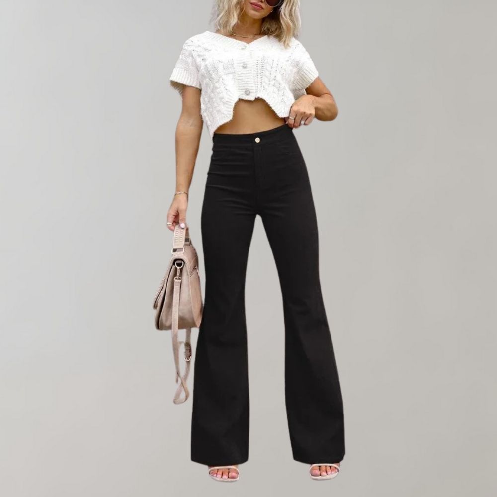 Women's High-Waisted Flared Jeans - Bootcut Fit