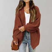 Women's Chunky Knit Cardigan - Open Front Casual Layer